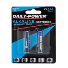 Pack of 2 Alkaline Batteries - Size AAA